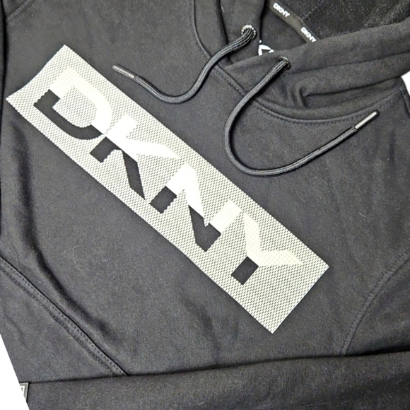 DKNY Mens Pullover Hoodie Black Sz S - Picture 4 of 7